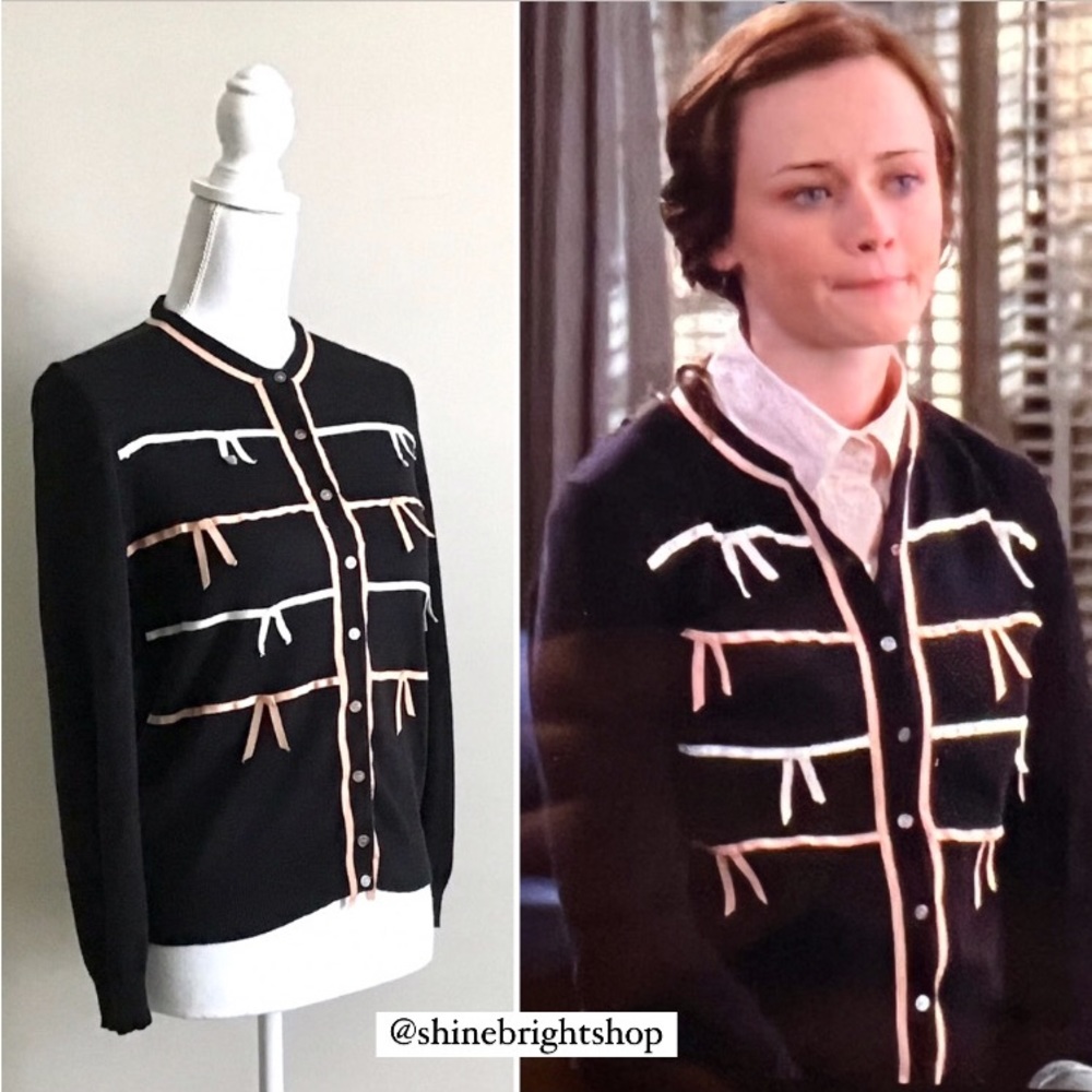 Rare Early 2000s Vintage Bow Cardigan ASO Rory Gilmore in Gilmore Girls - Picture 2 of 14